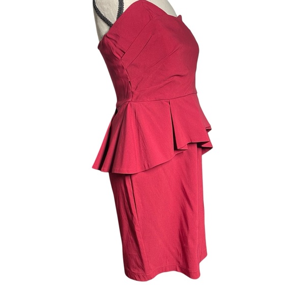 ASOS Elegant burgundy Strapless Dress - Picture 3 of 4